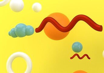 Poster - Background of 3d geometric shapes.