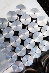 Industrial background from metal parts produced in metal industry