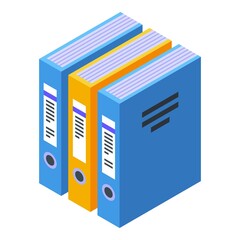 Poster - Home office folder stack icon. Isometric of home office folder stack vector icon for web design isolated on white background