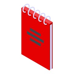Poster - Home office paper notebook icon. Isometric of home office paper notebook vector icon for web design isolated on white background