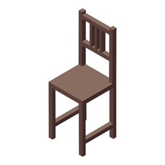 Poster - Home office wood chair icon. Isometric of home office wood chair vector icon for web design isolated on white background