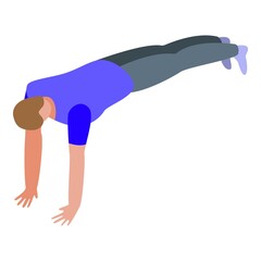 Poster - Home training push up icon. Isometric of home training push up vector icon for web design isolated on white background