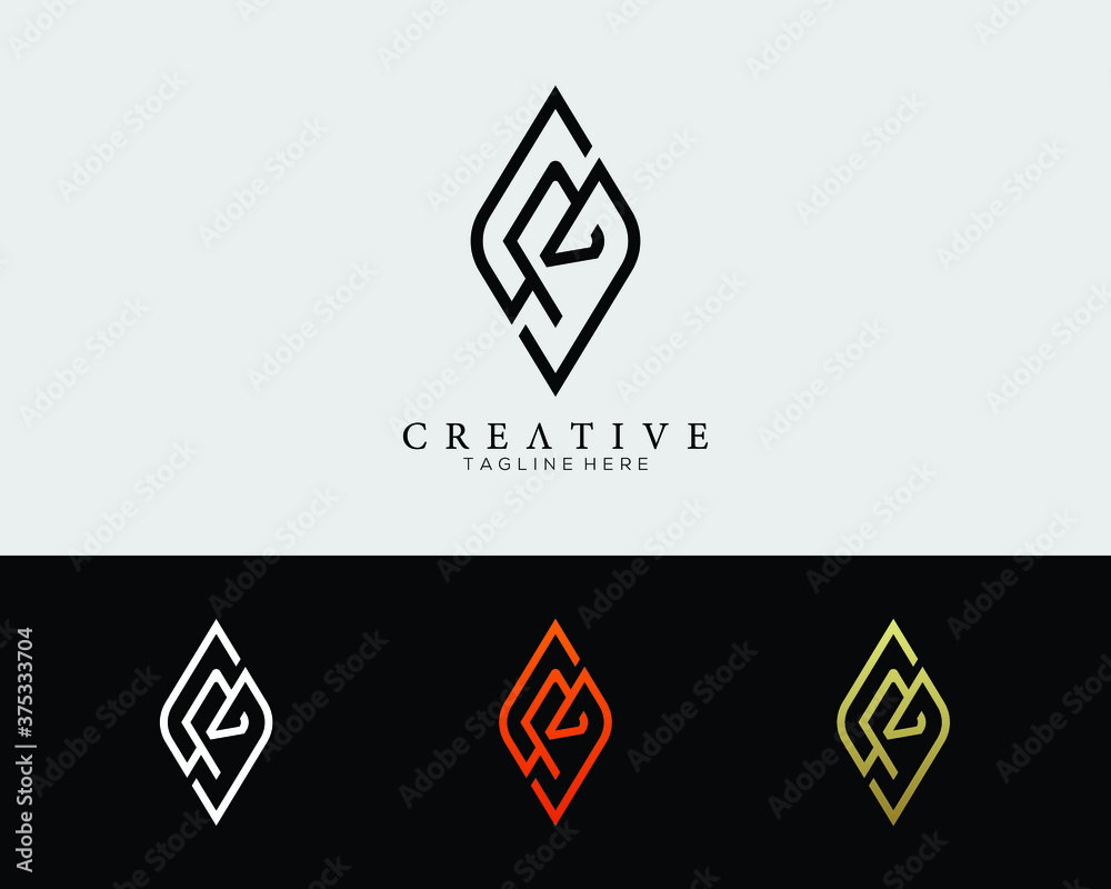 letter R and S design logo template modern creative elegant Stock ...