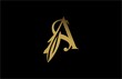 SA AS Letter Linked Flourishes Shape Luxury Premium Gold Logo