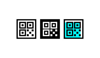 Poster - qrcode icon line vector eps