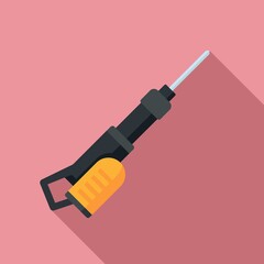 Poster - gasoline hammer drill icon. flat illustration of gasoline hammer drill vector icon for web design
