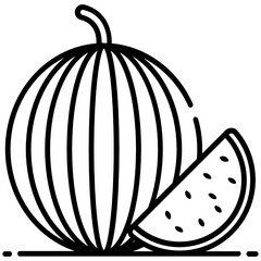 Sticker - 

Half slice of ripe fruit denoting icon for watermelon 
