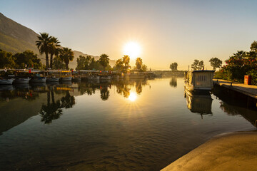 Azmak River view in Akyaka Village of Turkey