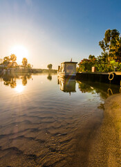 Azmak River view in Akyaka Village of Turkey