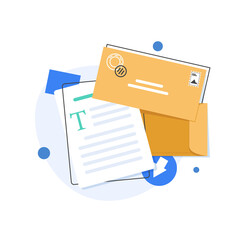 Poster - email and messaging,email marketing campaign,flat design icon vector illustration