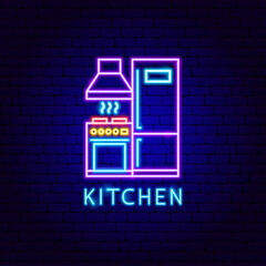 Canvas Print - Kitchen Neon Label