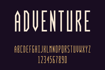 Poster - Geometric gothic font Modern design letters and numbers
