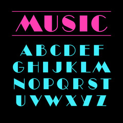 Poster - Art deco font Retro geometric design