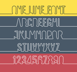 Poster - one line alphabet and number one line font