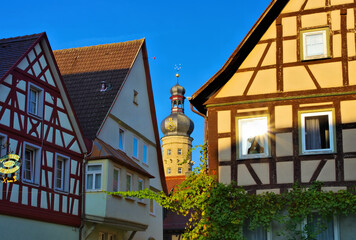 Canvas Print - Weikersheim Schlossturm, Deutschland - Castle tower in the town Weikersheim