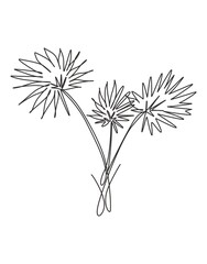 Wall Mural - One continuous line drawing abstract tropical palm faux areca leaf. Minimal natural eco concept. Home wall decor, poster, tote bag, fabric print. Single line draw design graphic vector illustration