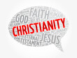 © dizain - Christianity message bubble word cloud, religion concept background
