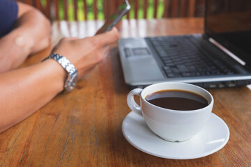 Wall Mural - Coffee cup on the desk