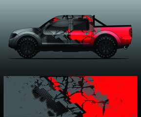 truck and vehicle Graphic vector. Racing background for vinyl wrap and decal