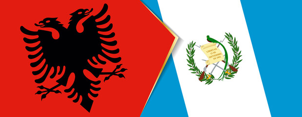 Wall Mural - Albania and Guatemala flags, two vector flags.