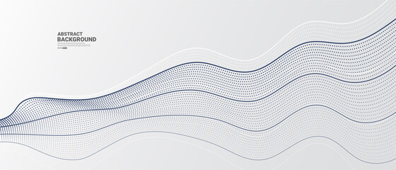 White abstract background with flowing particles. Digital future technology concept. vector illustration.	
