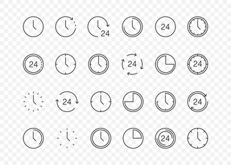 Wall Mural - time icons. clock collection. time and clock vector collection. big set of a round line icons. time 