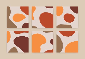 Wall Mural - abstract social media backgrounds. contemporary banner set minimalistic doodle organic shapes, vecto