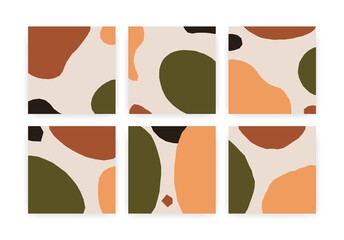 Wall Mural - abstract social media backgrounds. contemporary banners, modern doodle organic shape set, vector cov