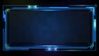 © moxumbic - Abstract futuristic background. Blue glowing technology sci fi frame hud ui