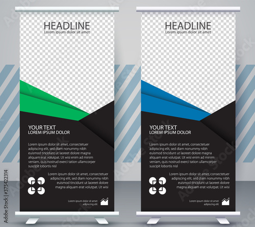 Fotografía Vertical Banner business roll up standee Modern Mockup Template