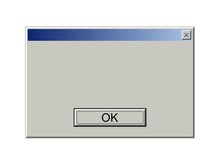 Old Computer Window With Error Message. Retro Pc Interface With Problem Or Glitch, Vintage Web Browser Alert, Software System Bug. 90s Screen Vector Illustration. Program Failure