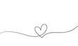 © art_of_line - One line drawing heart, Hand drawn vector minimalist illustration of love concept