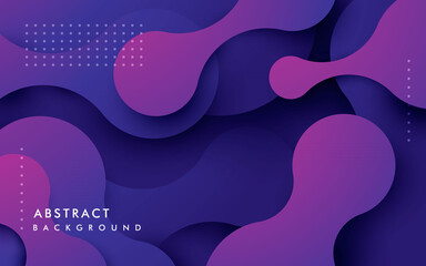Wall Mural - Purple abstract background. Dynamic fluid shape and dots composition.