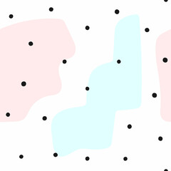 Naklejka na meble Seamless pattern with scattered dots and abstract shapes. Cute vector illustration.