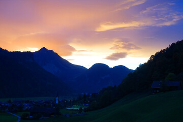 Wall Mural - Abendhimmel bei Bizau in Vorarlberg