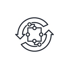 Poster - Replacement, improvement of electronic technologies. Vector icon, white background.