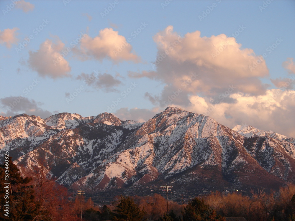 Mount Wasatch Mount Olympus, Wasatch Mountains, Salt Lake City, Utah, snowcapped ...