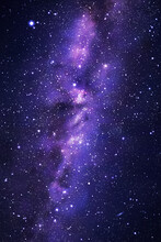 Night Starry Sky And Milky Way. Stars And Nebula. Space Background