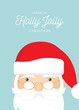 © linebyline - Have a Holly Jolly Christmas, Santa Claus Merry Christmas Holiday Greeting Card Background Illustration