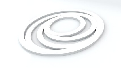 Poster - 3d rendering of abstract rings inside each other. Geometric circles shapes with rotating effect, computer generated