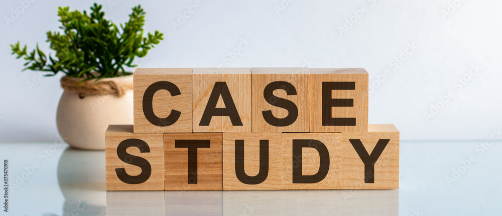 case study word written on wood block. case study text on table ...