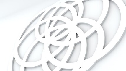 Poster - 3d rendering of abstract rings inside each other. Geometric circles shapes with rotating effect, computer generated