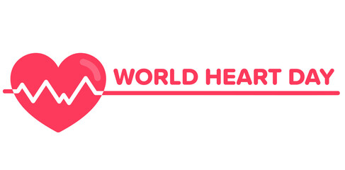 Wall Mural - World Heart Day Background Campaign Poster Slogan Vector Illustration. World Health Day