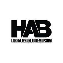 HAB Letter Monogram Logo Design Vector