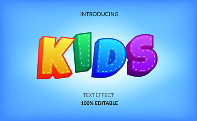 Wall Mural - colorful and fun editable text effect for kids and child. playful decorative.