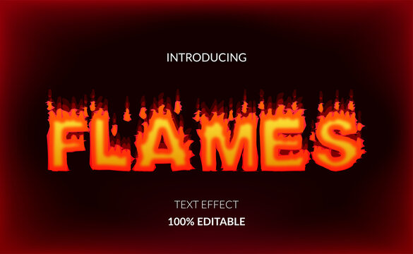 fire flames editable text effect. hot and heat suitable for burning effect.