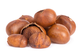 Wall Mural - Chestnuts an isolated on white background