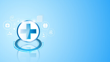 Sticker - abstract hospital clinical medical health care design concept background