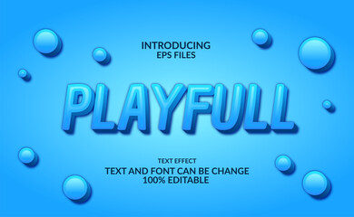 Aufkleber - playful blue water color 3d emboss . modern and fun. editable font and text effect.
