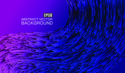 Poster - Blue purple gradient irregular lines make up an abstract texture background.
